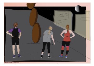 Getting Ready For a Night Run at Habima Square. Tel Aviv